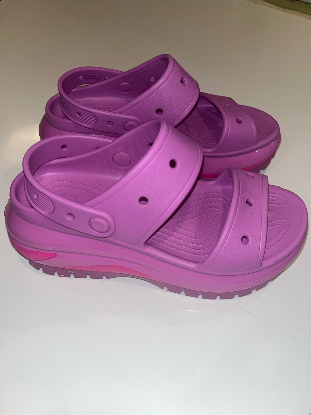 CROCS MEGA CRUSH Chunky Platform Sandal in Purple & Hot Pink. Women’s 8/Men’s 6 - Picture 8 of 16